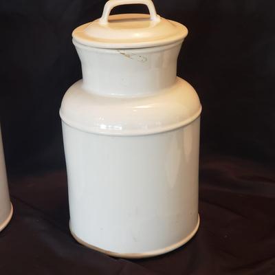 Three McCoy White Pottery Cookie Jars (LR-KD)