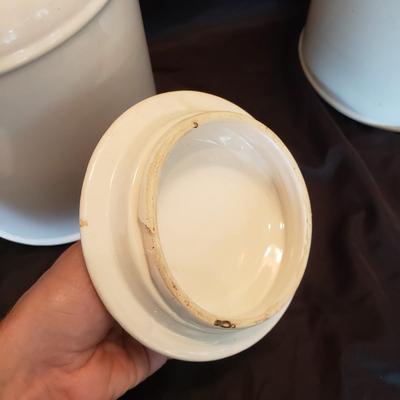 Three McCoy White Pottery Cookie Jars (LR-KD)
