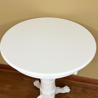 White Claw Foot High Top Wooden Table ~ 41.5” H x 30” Round