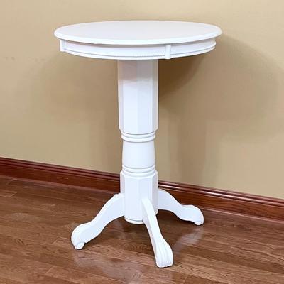 White Claw Foot High Top Wooden Table ~ 41.5” H x 30” Round