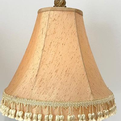 Pair (2) ~ Tuscan Style Table Lamps With Fringe Lampshades