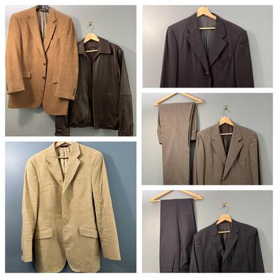 Men’s Lot - Suits, Suit Jackets, Leather Bomber