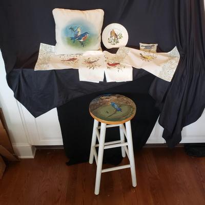 Bird Themed Pillows, Stool and More (LR-KD)