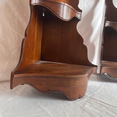 Two Tiered Wooden Corner Shelves (LR-DZ)