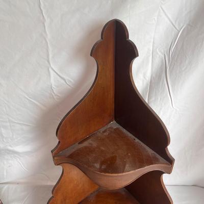 Two Tiered Wooden Corner Shelves (LR-DZ)