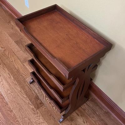 Solid Wood Tray Cart ~ 4 Removable Trays