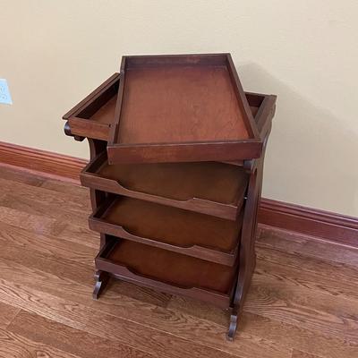 Solid Wood Tray Cart ~ 4 Removable Trays