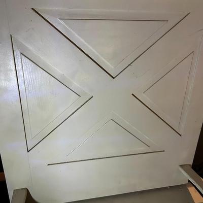White Wooden Garden Bench with High Back - Excellent Condition