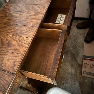 Mid-Century Modern Flip Top Black Leather Serving Cart Bar with Wheels - BEAUTIFUL
