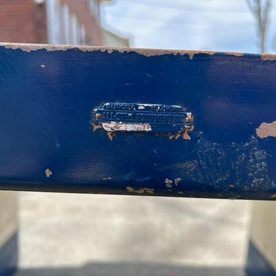 Vintage Industrial Steel Blue and White Desk with Formica Top