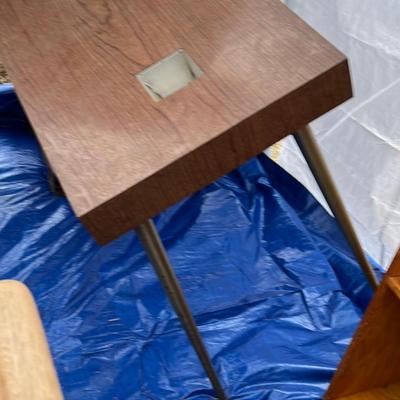 Mid-Century Modern Utility Formica Top Table with Steel Legs