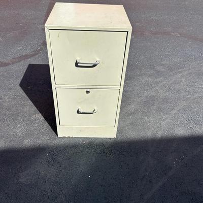 Vintage Two Drawer, Antique White File Cabinet