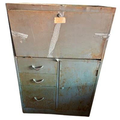 Vintage Challenger Steel Filing Cabinet/Desk – Restoration Project