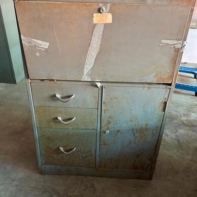 Vintage Challenger Steel Filing Cabinet/Desk – Restoration Project