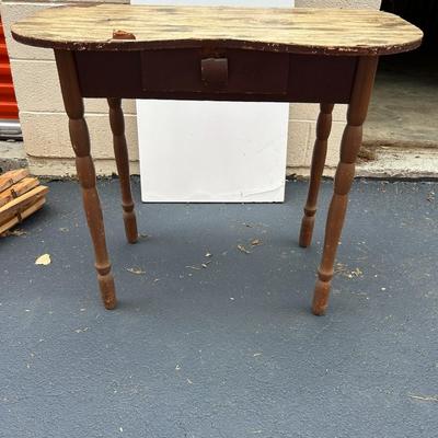 Vintage 1960s Wood Kidney Shaped Dressing Table - Restoration Project