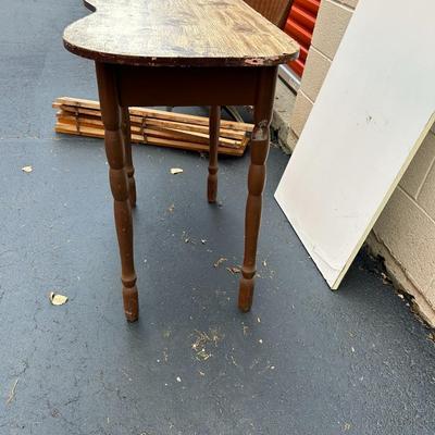 Vintage 1960s Wood Kidney Shaped Dressing Table - Restoration Project