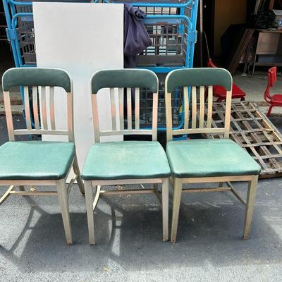 Vintage Set Of 3 - Mid-Century Good Form Industrial Aluminum Chairs