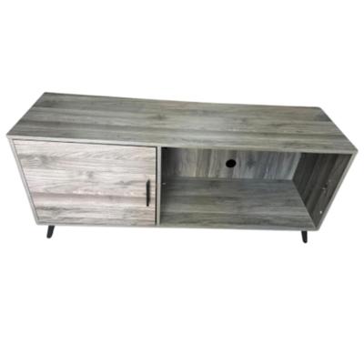 Walker Edison French Oak Gray Entertainment Center with Wood Legs, Single Cabinet