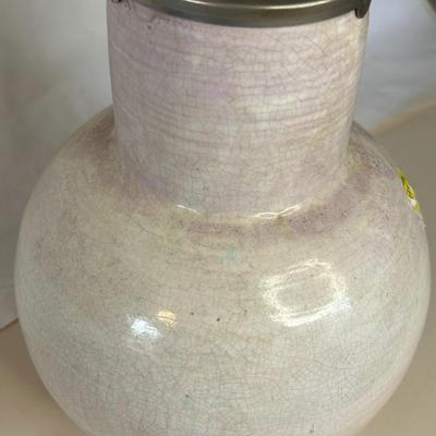 Antique 1933 Signed Glazed Pottery Stoneware Night Lamp