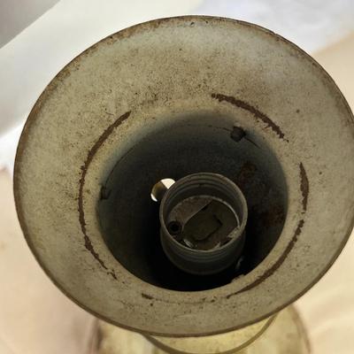Antique Art Nouveau Leaves Cast Press Metal Boudoir Lamp – Restoration Project