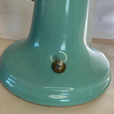 Antique Early 20th Century Turquoise Porcelain Neoclassical Form Lamp