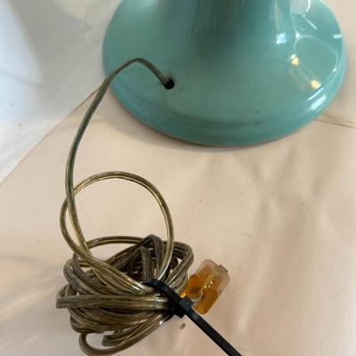 Antique Early 20th Century Turquoise Porcelain Neoclassical Form Lamp