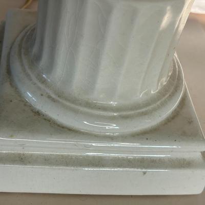Antique Early 20th Century White Column Lamp likely from or inspired by the Biltmore Hotel