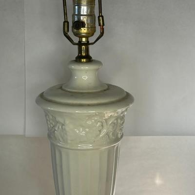 Antique Early 20th Century White Column Lamp likely from or inspired by the Biltmore Hotel