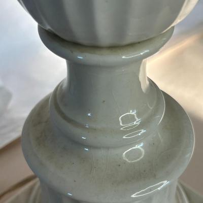 Antique Early 20th Century White Column Lamp likely from or inspired by the Biltmore Hotel