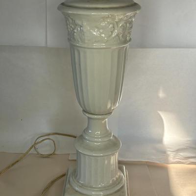Antique Early 20th Century White Column Lamp likely from or inspired by the Biltmore Hotel