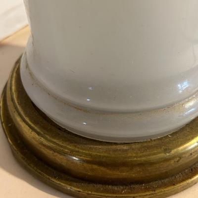 Antique Fredrick Cooper Opaline Glass Column Lamp