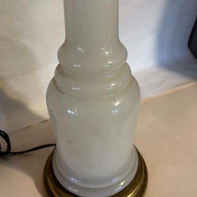 Antique Fredrick Cooper Opaline Glass Column Lamp