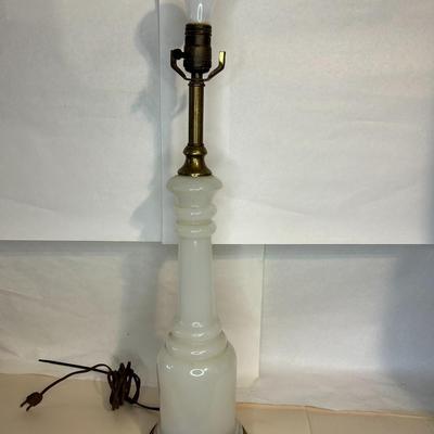 Antique Fredrick Cooper Opaline Glass Column Lamp