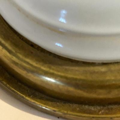 Antique Fredrick Cooper Opaline Glass Column Lamp
