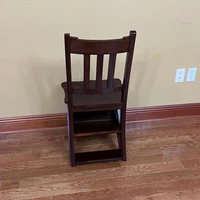 Solid Wood Flip Chair Ladder Stool