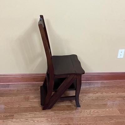 Solid Wood Flip Chair Ladder Stool