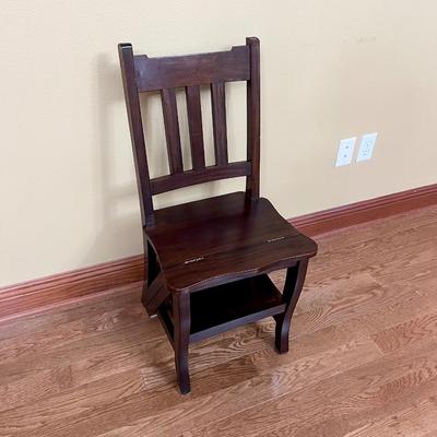 Solid Wood Flip Chair Ladder Stool