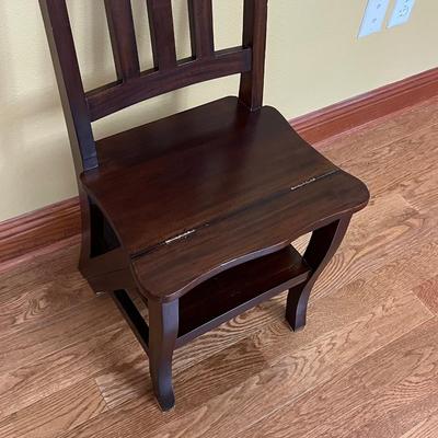 Solid Wood Flip Chair Ladder Stool
