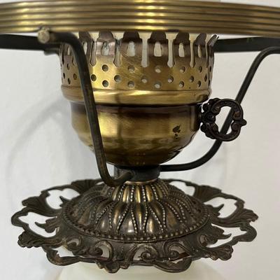 QUOIZEL INC. ~ Pair (2) Vtg. Floral Glass & Metal Hurricane Lamps ~*Read Details