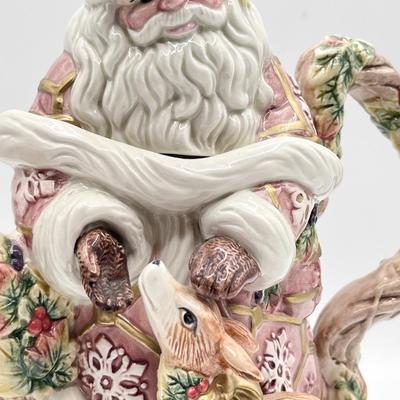 FITZ & FLOYD ~ Snowy Woods ~ Santa Teapot