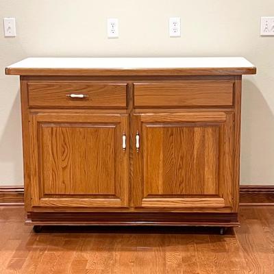 Solid Wood 360 Kitchen Island With Casters
