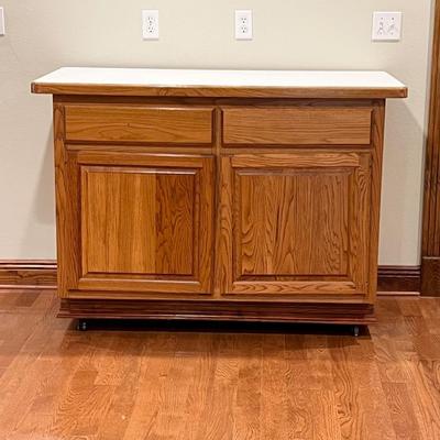 Solid Wood 360 Kitchen Island With Casters