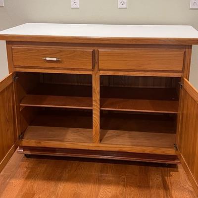 Solid Wood 360 Kitchen Island With Casters