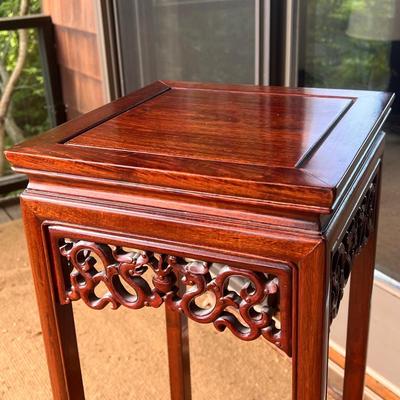 Chinese Carved Rosewood Pedestal (LR-DZ)