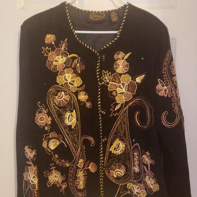 Women's Alex Kim Black Tan Floral Jacket