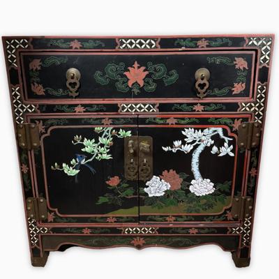 Asian chest/cabinet Beautiful carving on this cabinet