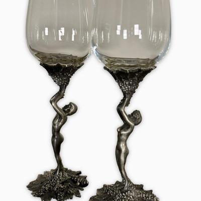 Vintage Adonis and Athena wine goblets Much prettier in person!