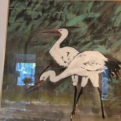Pair of Swans painting by artist Zu Shaoxian