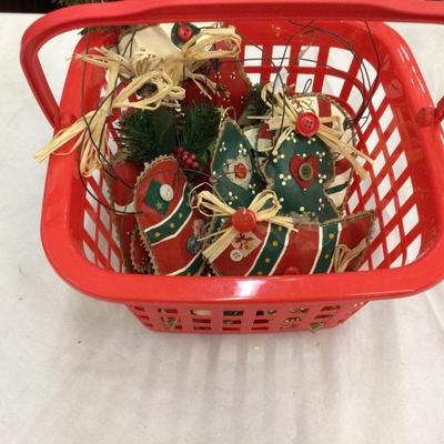 Basket Full Of Christmas Ornaments