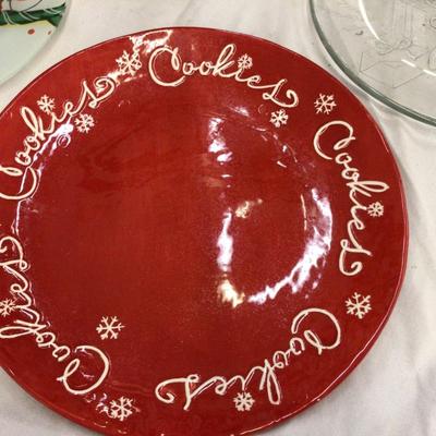 Large Christmas Round Cookie Platters